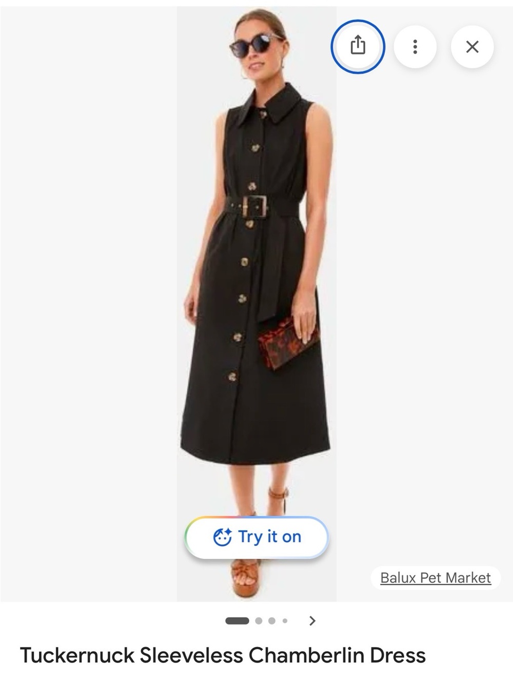 Tuckernuck Sleeveless Chamberlin Midi Dress - Black Belted